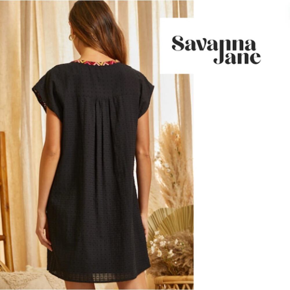 NWOT - SAVANNA JANE - women's Shift Embroidered dress - SIZE SMALL - Picture 8 of 16